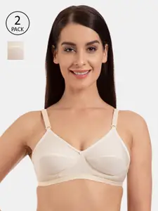 KOMLI Pack Of 2 Solid Non-Wired Non Padded Everyday Bras K-9113-2PC