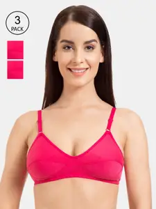 KOMLI Pack of 3 Solid Non-Wired Non Padded Everyday Bra K-9116