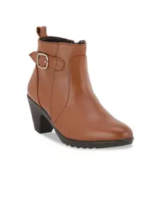 Bruno Manetti Women Tan Solid Heeled Boots