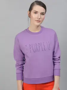 STREET 9 Women Lavender Embellished Sweatshirt
