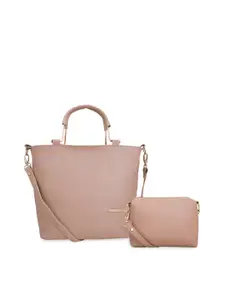 Lapis O Lupo Pink Textured Handbag with Pouch
