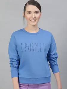 STREET 9 Women Blue Embellished Sweatshirt