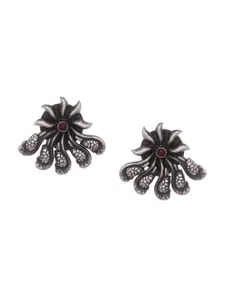 Silvermerc Designs Silver-Plated & Black Oxidised Quirky Drop Earrings