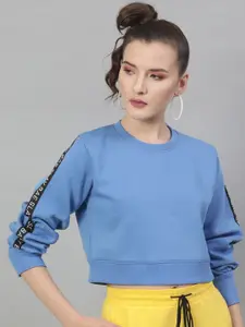 STREET 9 Women Blue Solid Sweatshirt