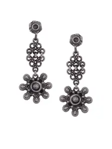 Silvermerc Designs Silver-Plated & Black Sterling Silver Contemporary Drop Earrings