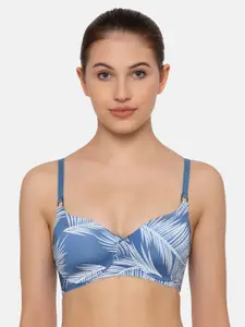 Triumph Padded Non Wired Tropical Palm Print Everyday T-Shirt Bra
