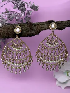 Mali Fionna Gold-Toned Oval Drop Earrings