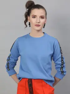 STREET 9 Women Blue Solid Sweatshirt