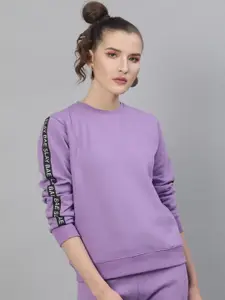 STREET 9 Women Lavender Solid Sweatshirt