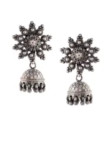 Silvermerc Designs Silver-Plated Dome Shaped Drop Earrings