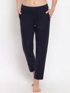Enamor Women Navy Relaxed Fit Lounge Pants