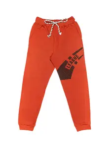 Todd N Teen Boys Rust Graphic Printed Regular-Fit Joggers