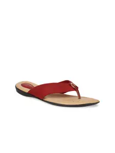 Bata Women Red Solid Open Toe Flats