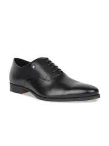 Hush Puppies Men Black Solid Formal Leather Oxfords
