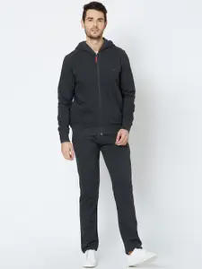 Sweet Dreams Men Charcoal Grey Solid Track Suit