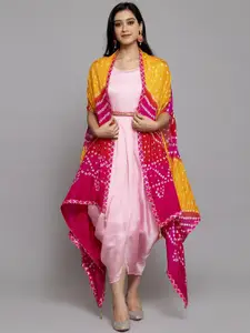 Get Glamr Women Pink Solid A-Line Drape Dress