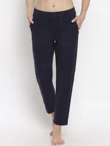 Enamor Women Navy Relaxed Fit Lounge Pants