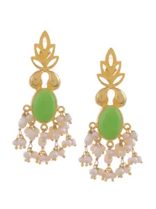 Silvermerc Designs Gold-Plated & Green Classic Drop Earrings