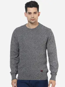 Red Chief Men Charcoal Grey Solid Sweater
