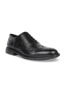 Hush Puppies Men Black Solid Formal Leather Brogues