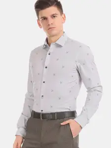 Arrow Men Skinny Fit Printed Spread collar Formal Shirt