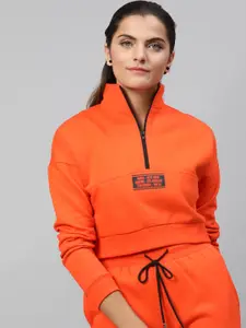 STREET 9 Women Orange Solid Sweatshirt