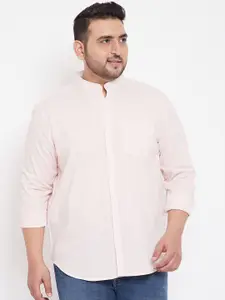 Instafab Plus Men Pink Regular Fit Solid Casual Shirt