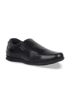 Hush Puppies Bata Men Black Solid Formal Leather Slip-On Shoes