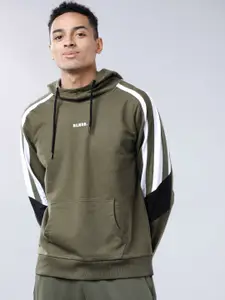 HIGHLANDER Men Olive Green Printed Hooded Sweatshirt