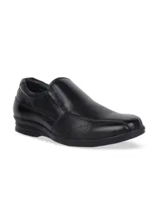 Bata Men Black Solid Formal Leather Slip-On Shoes
