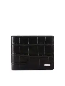 Cross Men Black Textured Genuine Leather Two Fold Wallet
