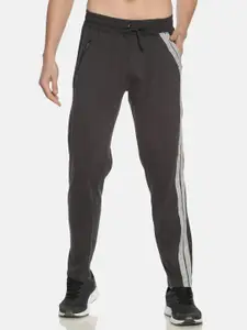 Force NXT Men Charcoal Grey Solid Slim-Fit Track Pants