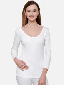 BODYCARE INSIDER Women Off-White Solid Thermal Top