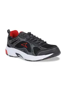 Power Men Grey & Red Solid Running Sports Shoes