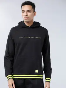 HIGHLANDER Men Black Printed Hooded Sweatshirt