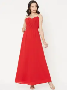 MISH Women Red Solid Maxi Dress
