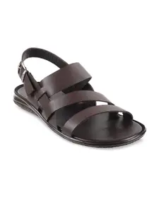 Mochi Men Brown Solid Comfort Sandals