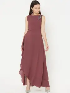 MISH Women Mauve Solid Maxi Dress