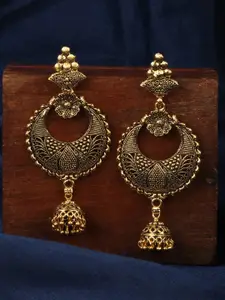 ANIKAS CREATION Gold-Plated Circular Chandbalis
