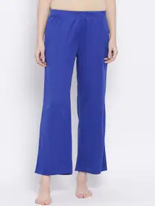 Clovia Women Blue Solid Lounge Pants