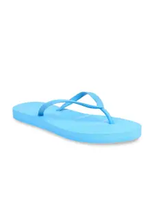 ELLE Women Blue Solid Thong Flip-Flops