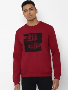 Allen Solly Men Maroon Printed Sweatshirt