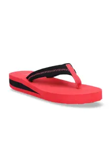 ELLE Women Red & Black Solid Flip-Flops
