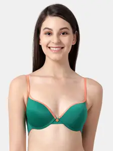 Susie Women Green Solid Heavily-Padded Underwired Push-Up Bra SC071