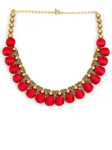 AKSHARA Women Red Handcrafted Choker Necklace