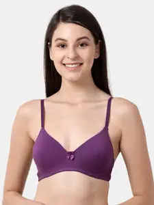 Susie Purple Solid Non-Wired Lightly Padded Everyday Bra SQ1092