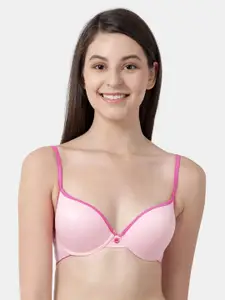 Susie Women Pink Solid Heavily Padded Underwired Push-Up Bra SC075-BabyPink