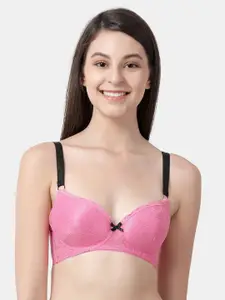 Susie Women Pink Lace Lightly Padded Wireless Everyday Bra SK004-Milkshake