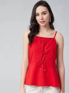 RARE Women Red Solid Top