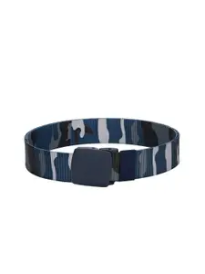 Calvadoss Men Blue & Black Camouflage Printed Casual Belt